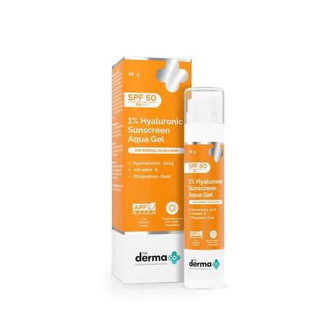 The Derma Co 1% Hyaluronic Sunscreen Aqua Gel with SPF 50 & PA++++ (50g)