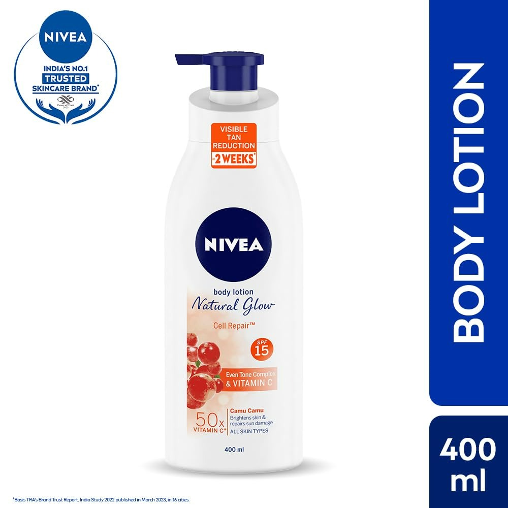 NIVEA Body Lotion Natural Glow Cell Repair SPF 15 (with 50x Vitamin C) (400ml) – photo 4