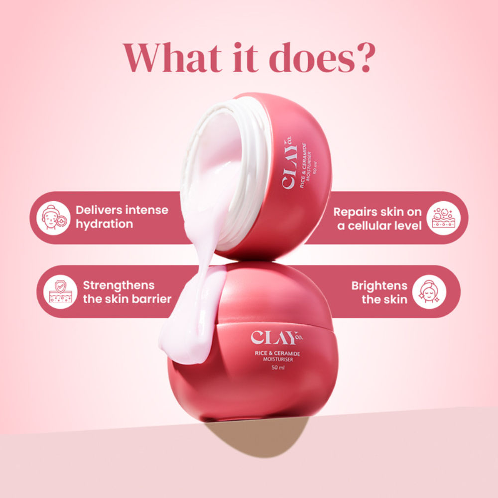 ClayCo Rice & Ceramide Moisturiser With Exosomes, Vitamin B12 & Cica For Barrier Repair & Glow – photo 2