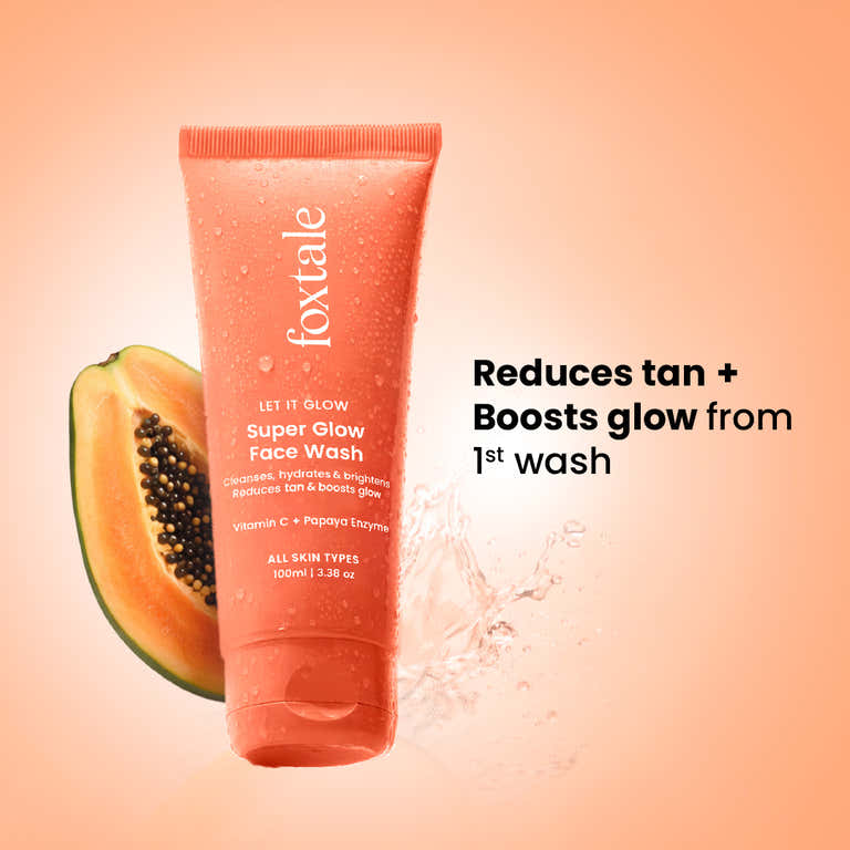 Foxtale Super Glow De-Tan Face Wash with Vitamin C & Papaya Enzyme