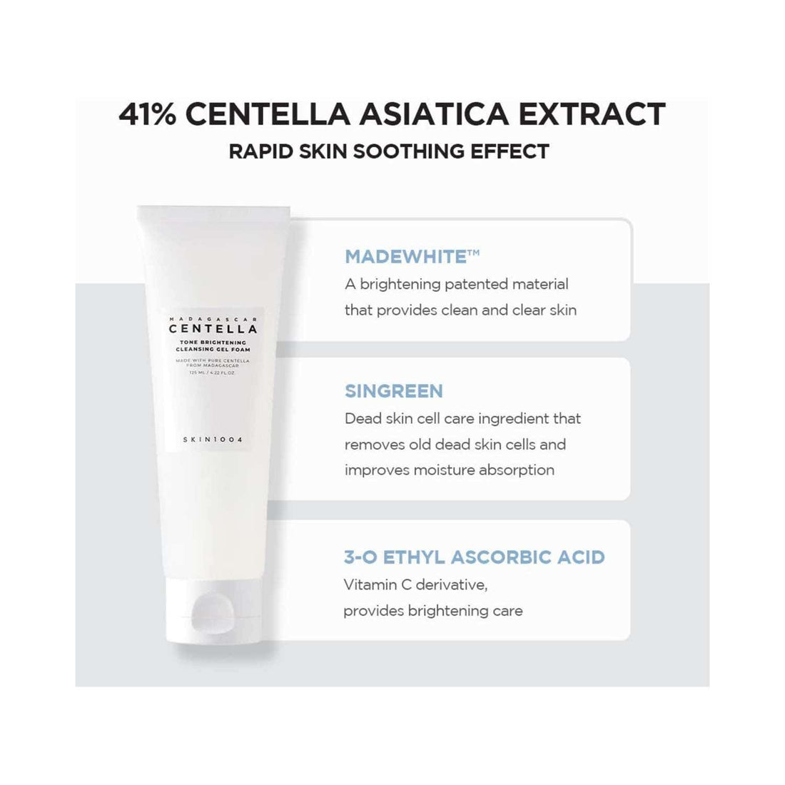 SKIN1004 Madagascar Centella Tone Brightening Cleansing Gel Foam (125 ml) – image 4