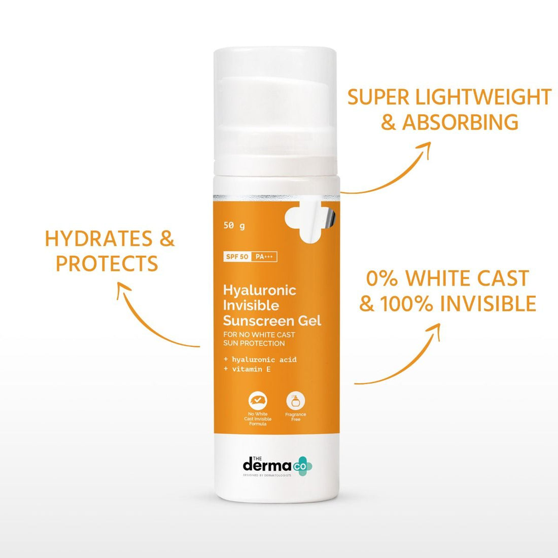 The Derma Co Hyaluronic Invisible Sunscreen Gel with Hyaluronic Acid & Vitamin E - 50g – photo 2