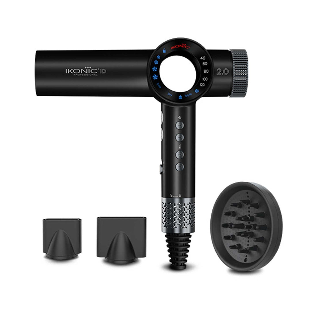 Ikonic Professional ID 2.0 BLDC Hair Dryer - Black & Metallic Silver – photo 1