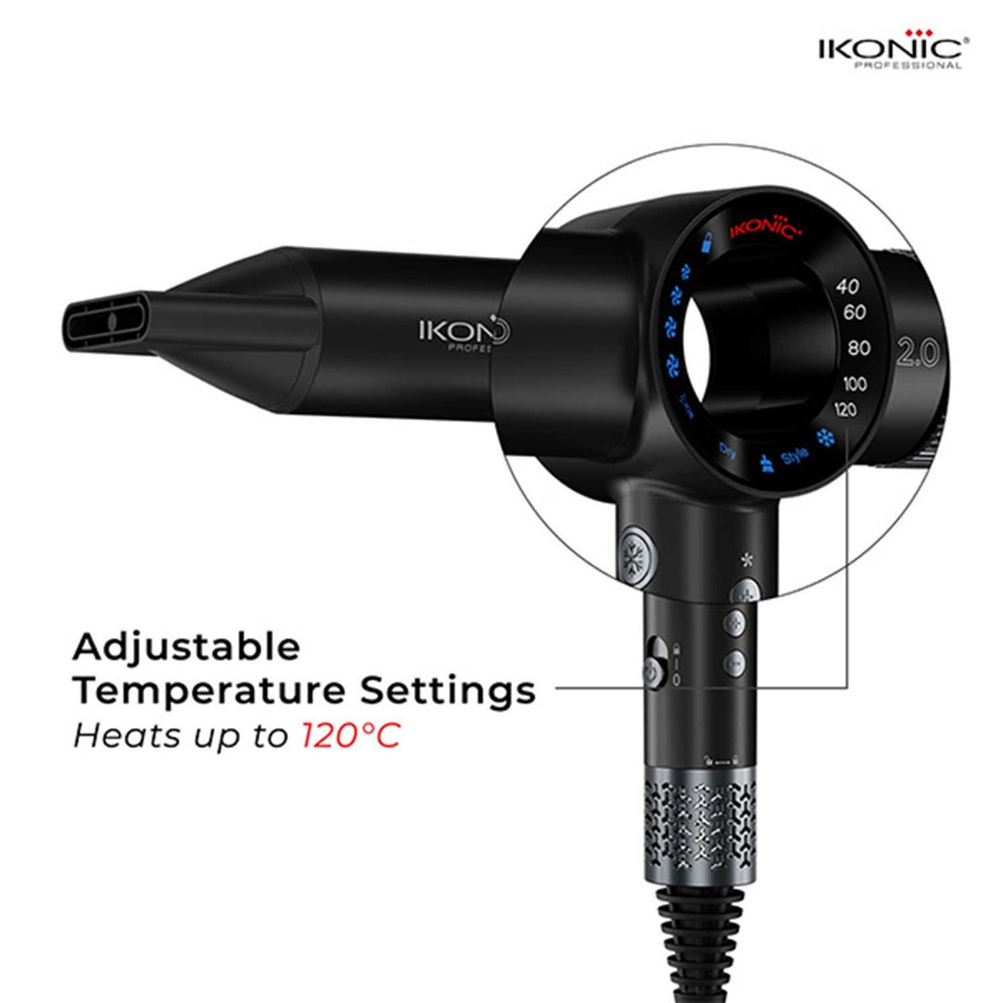 Ikonic Professional ID 2.0 BLDC Hair Dryer - Black & Metallic Silver – image 6