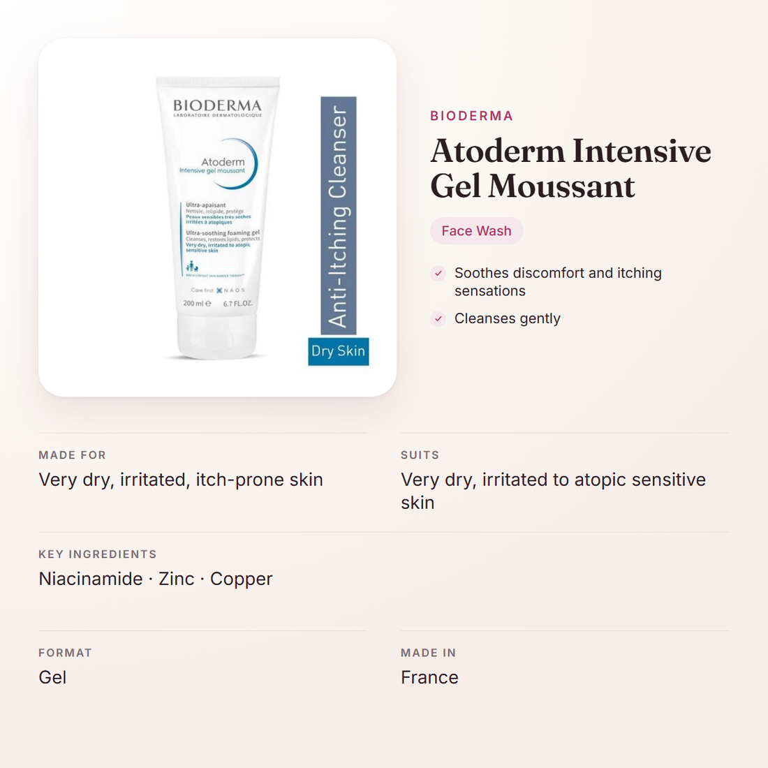 Bioderma Atoderm Intensive Gel Moussant – at a glance: what it is for, who it suits and key ingredients