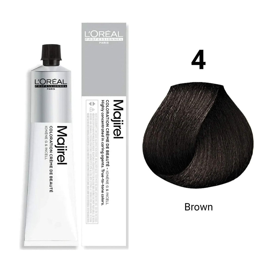 L'Oréal Professionnel Majirel shade 4 Brown permanent hair colour, 50 ml
