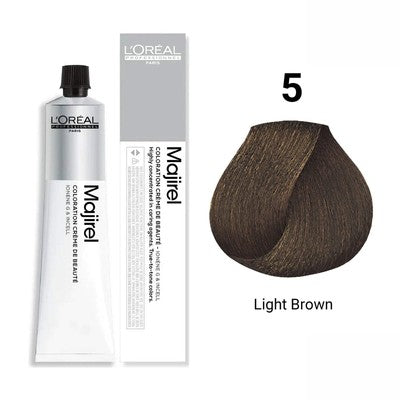 L'Oréal Professionnel Majirel shade 5 Light Brown permanent hair colour, 50 ml