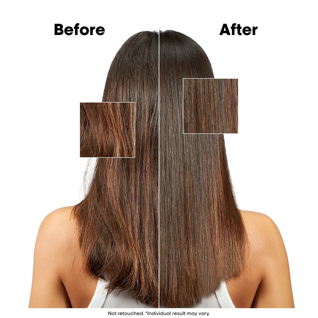 L’Oréal Professionnel Xtenso Care sulfate-free shampoo, before and after