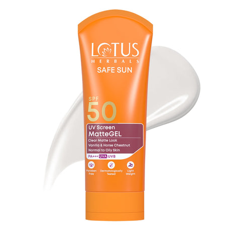 Lotus Herbals Safe Sun UV Screen MatteGEL Sunscreen SPF 50 PA+++ (50g)