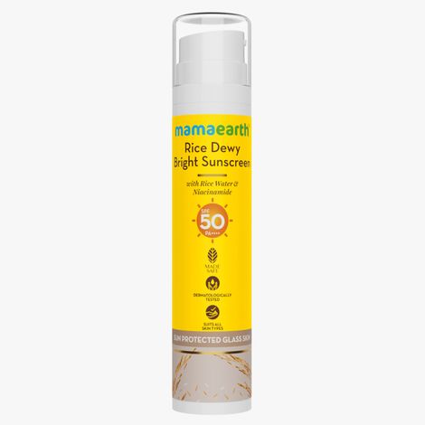 Mamaearth Rice Sunscreen Gel SPF 50 PA+++ with Rice Water & Niacinamide (50 g)