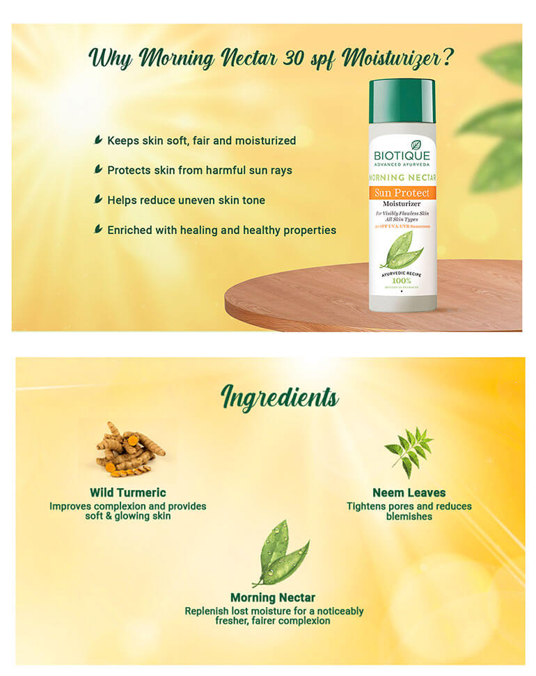 Biotique Bio Morning Nectar Sun Protect Moisturizer SPF 30+ UVA/UVB Sunscreen (120 ml) – photo 4