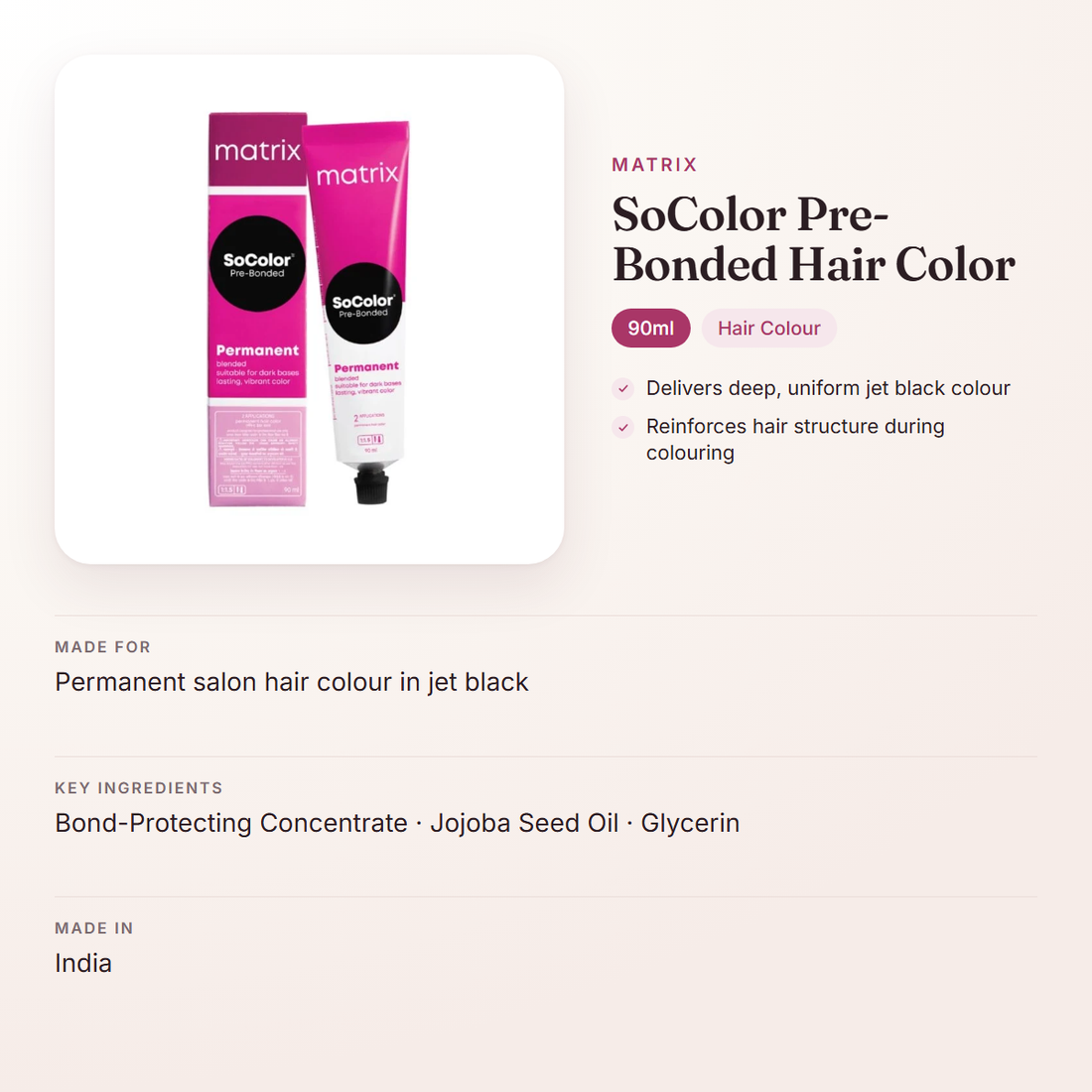 Matrix SoColor Pre-Bonded Hair Color (90ml) – at a glance: what it is for, who it suits and key ingredients