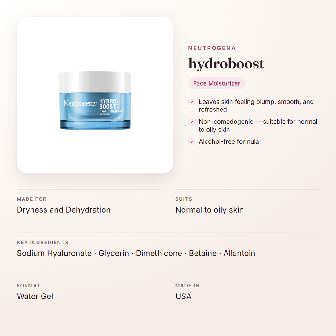 Neutrogena hydroboost – at a glance: what it is for, who it suits and key ingredients