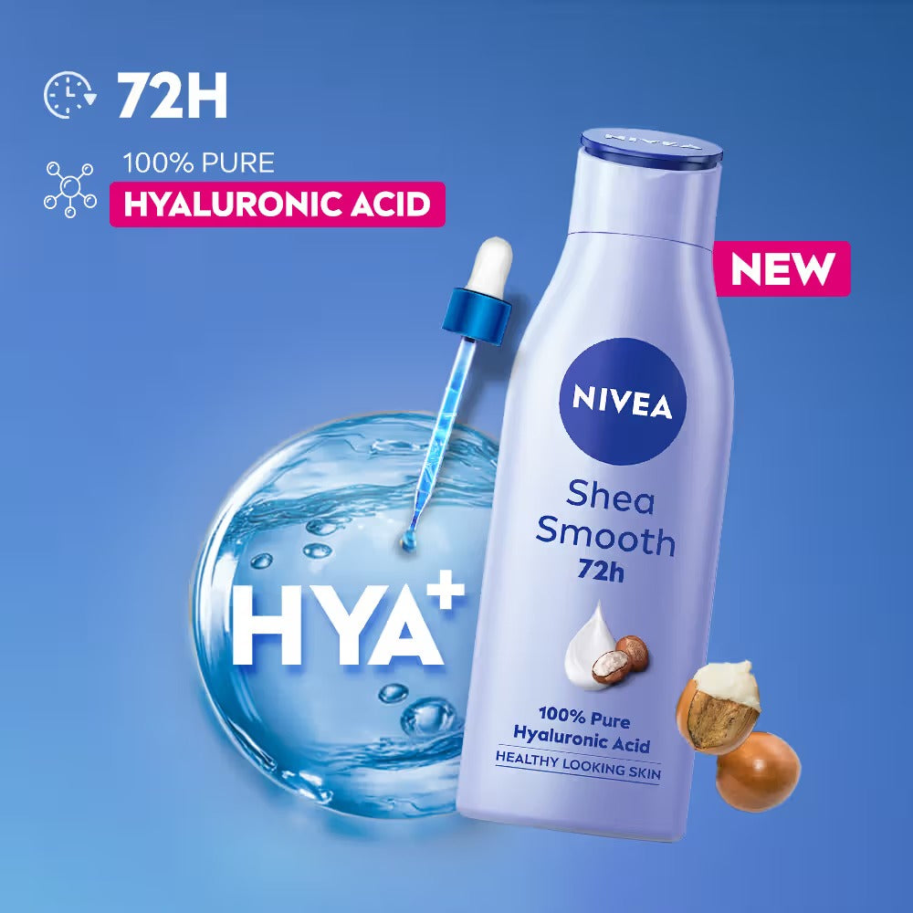NIVEA Shea Smooth Body Lotion with Shea Butter & Pure Hyaluron, for Dry Skin (200 ml) – image 2