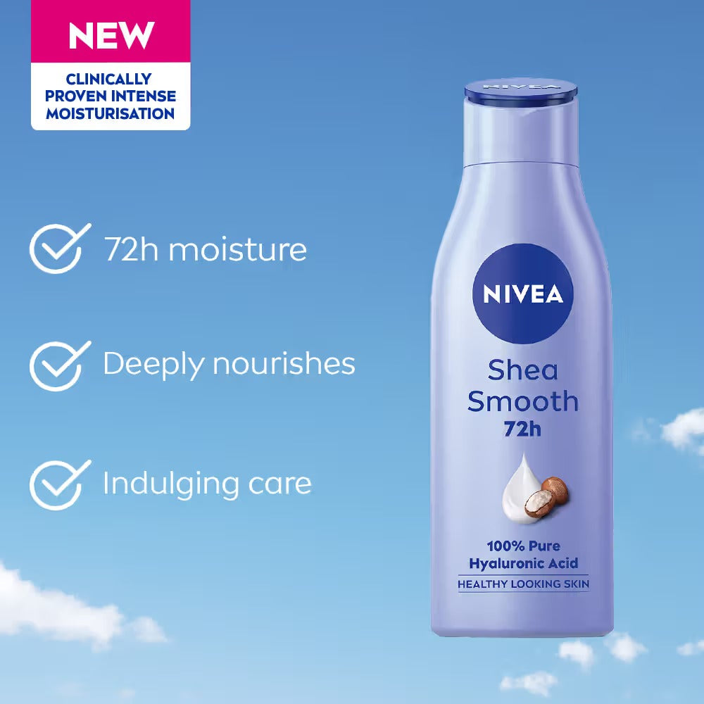 NIVEA Shea Smooth Body Lotion with Shea Butter & Pure Hyaluron, for Dry Skin (200 ml) – image 3