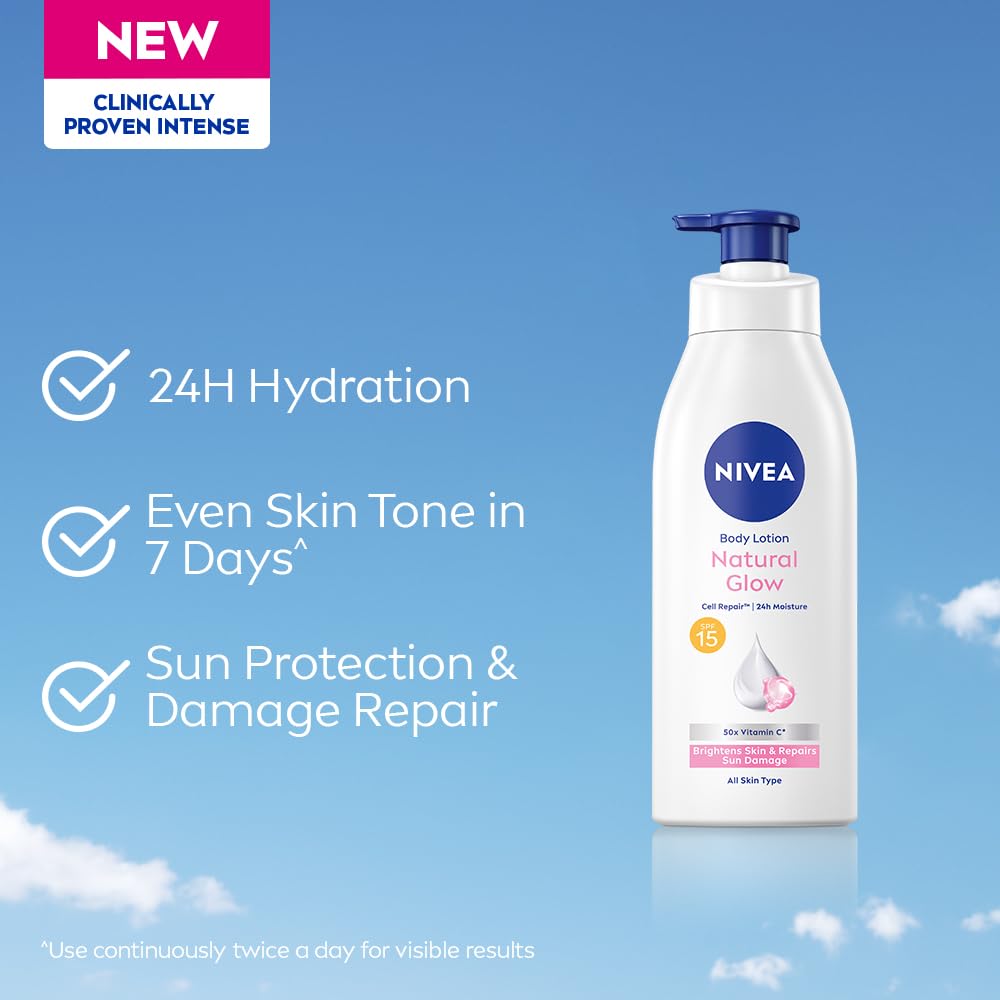 NIVEA Body Lotion Natural Glow Cell Repair SPF 15 (with 50x Vitamin C) (400ml) – photo 6