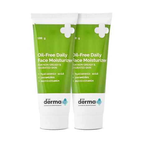 The Derma Co Oil-Free Daily Face Moisturizer with Hyaluronic Acid, Ceramides & Multivitamins - 100g