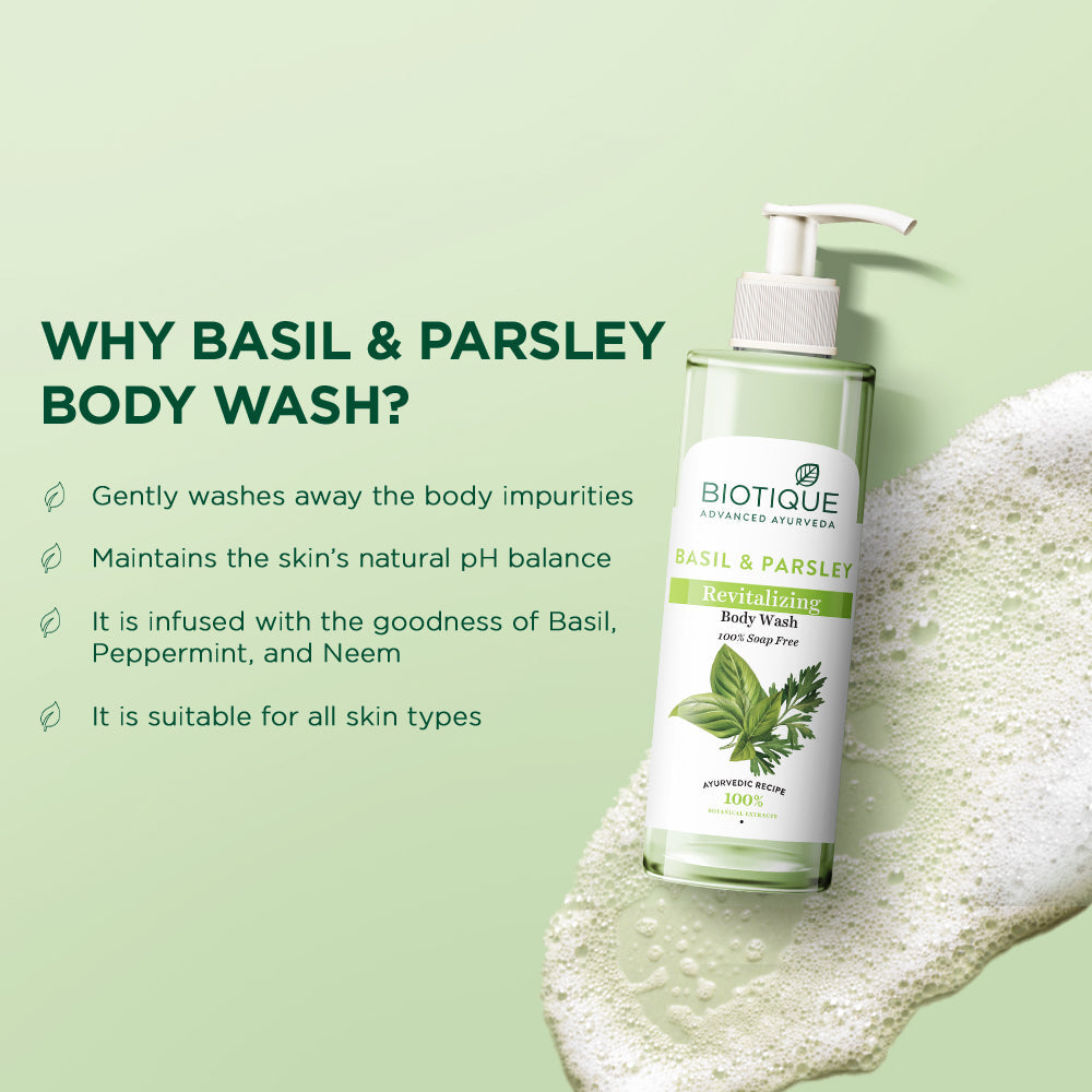 Biotique Bio Basil & Parsley Revitalizing Body Wash (200ml) – photo 4