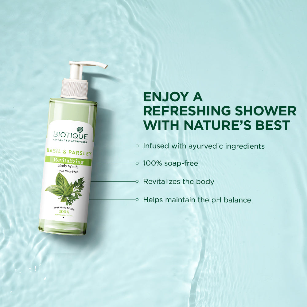 Biotique Bio Basil & Parsley Revitalizing Body Wash (200ml) – photo 6