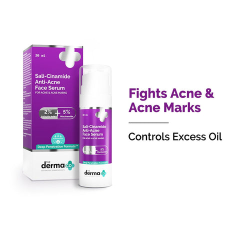 The Derma Co Sali-Cinamide Anti-Acne Face Serum with 2% Salicylic Acid & 5% Niacinamide - 30ml