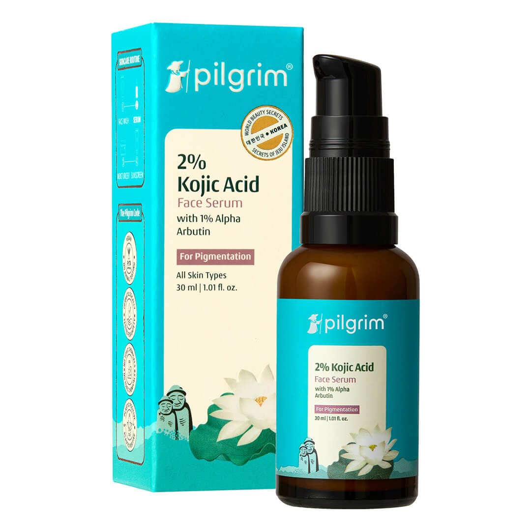 Pilgrim 2% Kojic Acid Face Serum with 1% Alpha Arbutin & Korean White Lotus (30 ml)