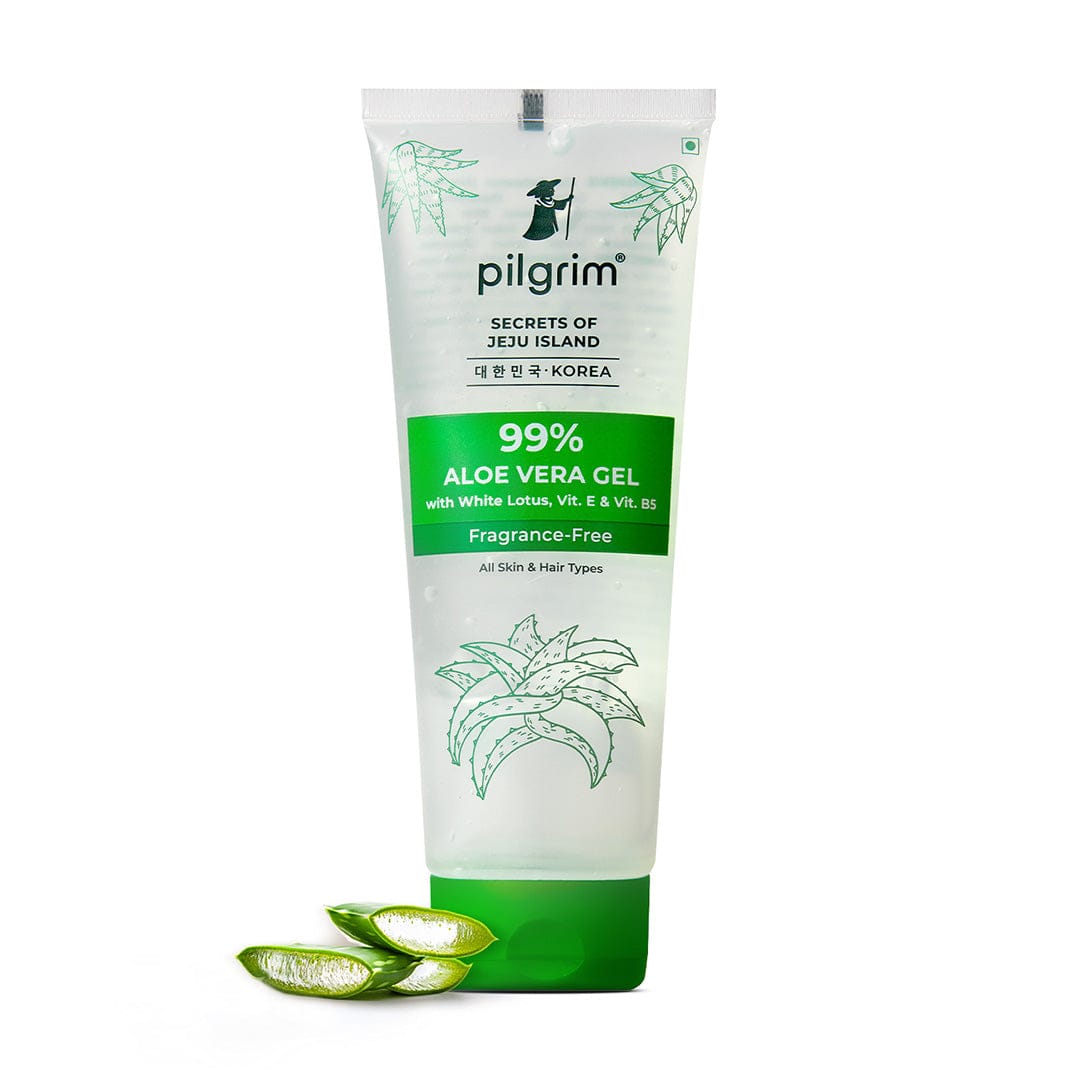 Pilgrim 99% Aloe Vera Gel with White Lotus, Vitamin E & B5 (200 g)