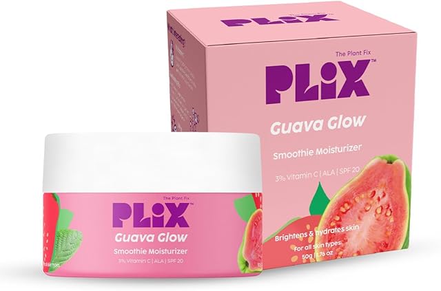 Plix The Plant Fix 3% Vitamin C Guava Glow Smoothie Moisturizer (SPF 20), 50g