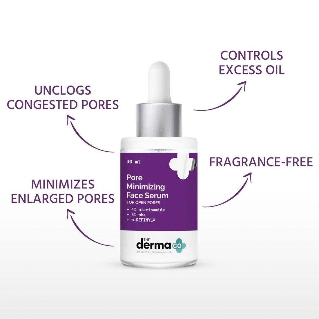 The Derma Co Pore Minimizing Face Serum with 4% Niacinamide, 5% PHA & p-REFINYL® - 30 ml – photo 5