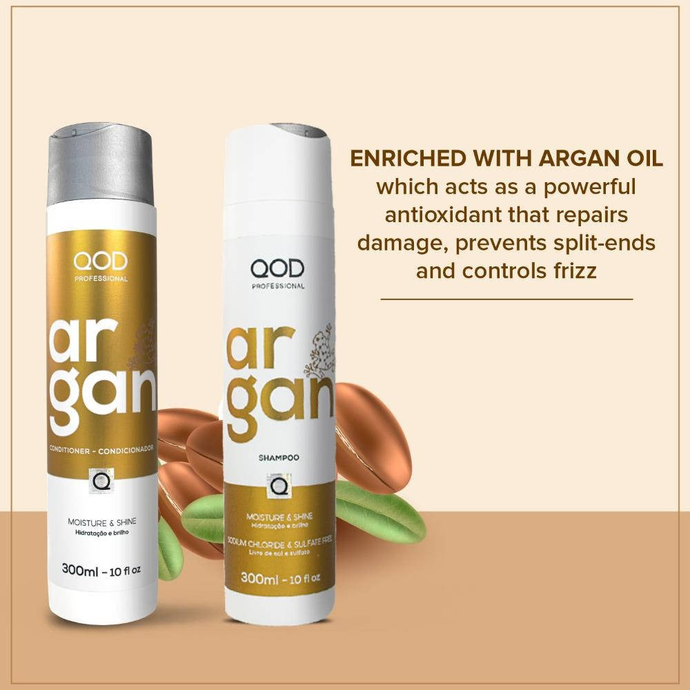 QOD Professional Argan Shampoo & Conditioner Combo (300 ml + 300 ml) – image 2
