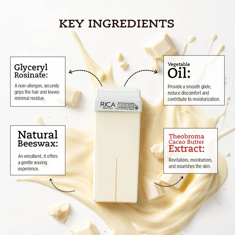 Rica White Chocolate Liposoluble Wax Refill (Roll-On Cartridge) (100 ml) – image 3