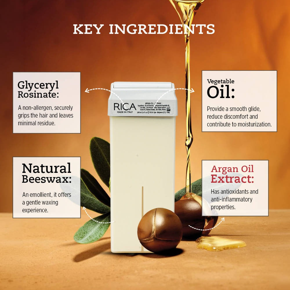 Rica Argan Oil Liposoluble Wax Refill (Roll-On Cartridge) (100 ml) – image 3