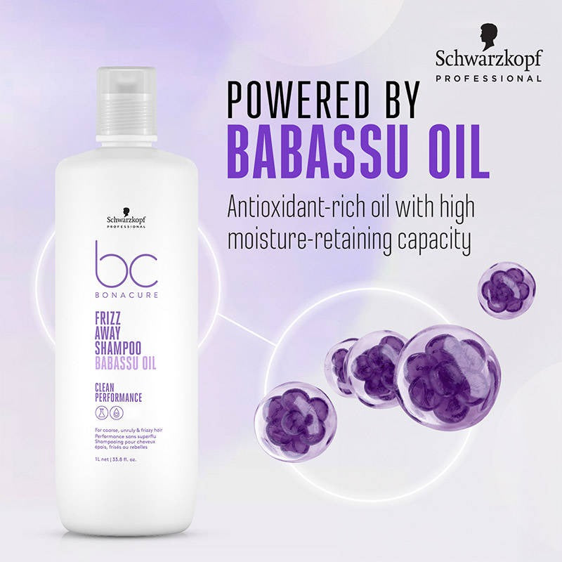 Schwarzkopf Professional BC Bonacure Frizz Away Shampoo with Babassu Oil (1000 ml) – image 4