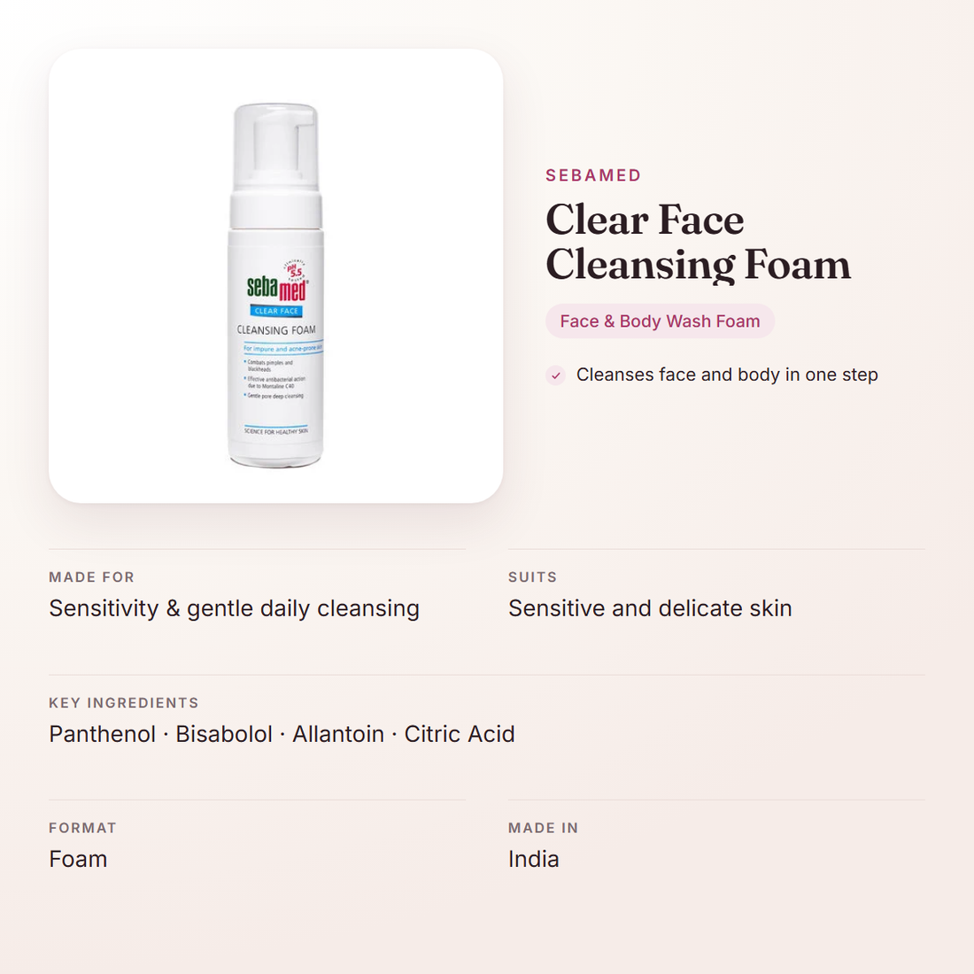 Sebamed Clear Face Cleansing Foam – at a glance: what it is for, who it suits and key ingredients