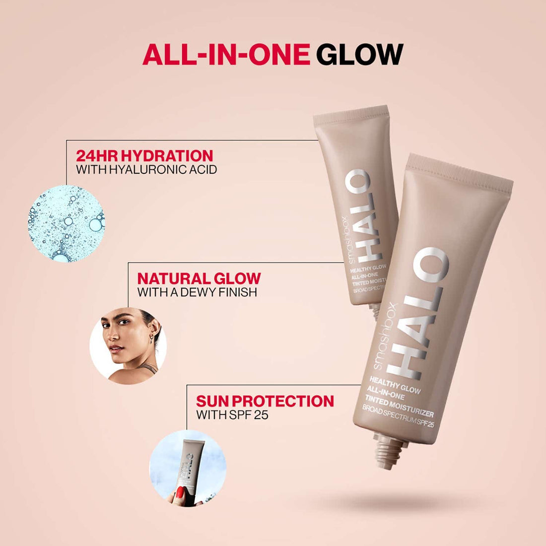 Smashbox Halo Healthy Glow All-In-One Tinted Moisturizer SPF 25 - Light Neutral (12 ml, Travel Size) – image 2