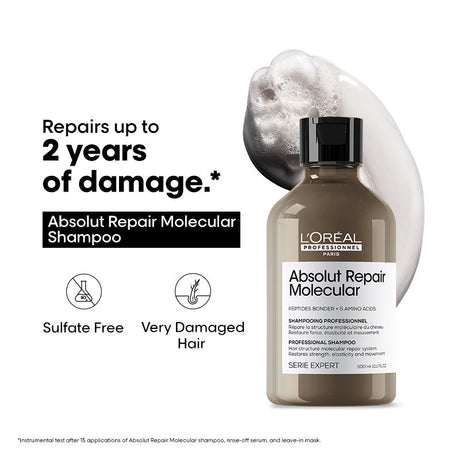 L'Oréal Professionnel Absolut Repair Molecular Sulfate-Free Deep Repair Shampoo (300ml)