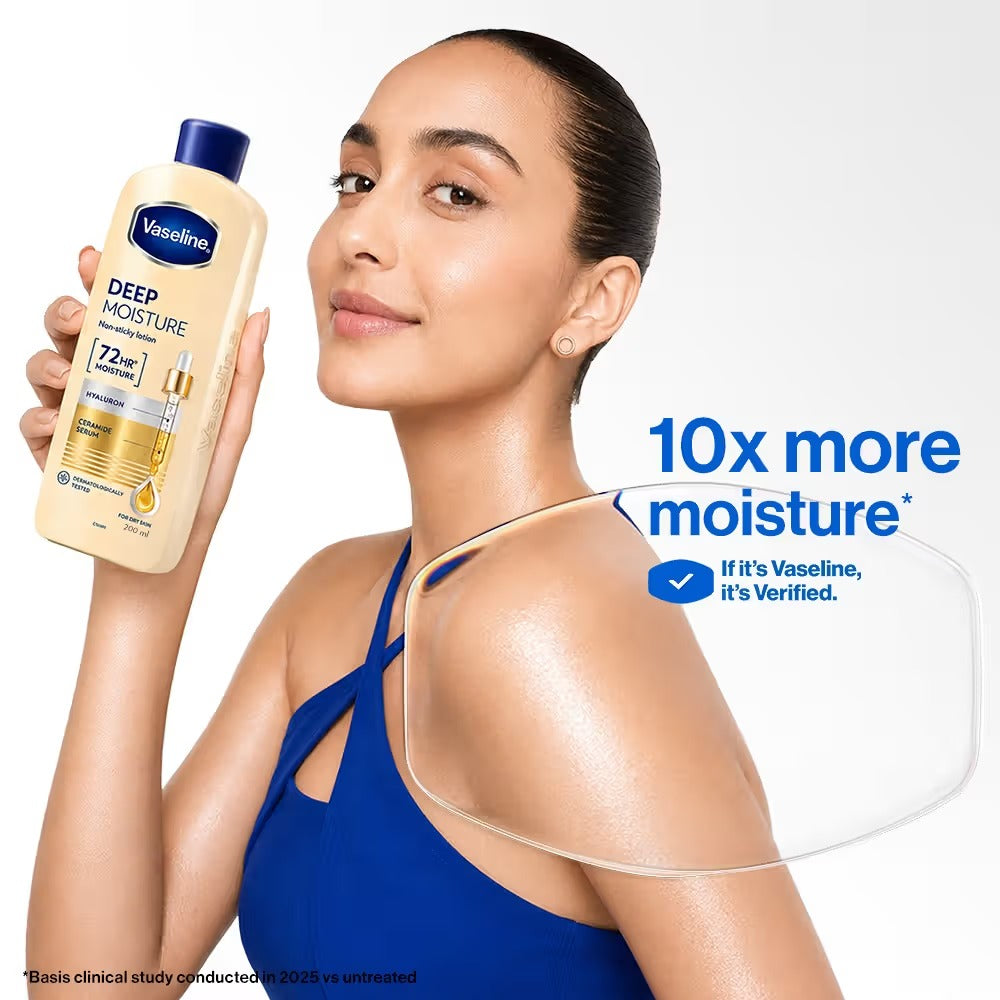 Vaseline Deep Moisture Non-Sticky Body Lotion with Hyaluron & Ceramide Serum, for Dry Skin (200 ml) – image 2